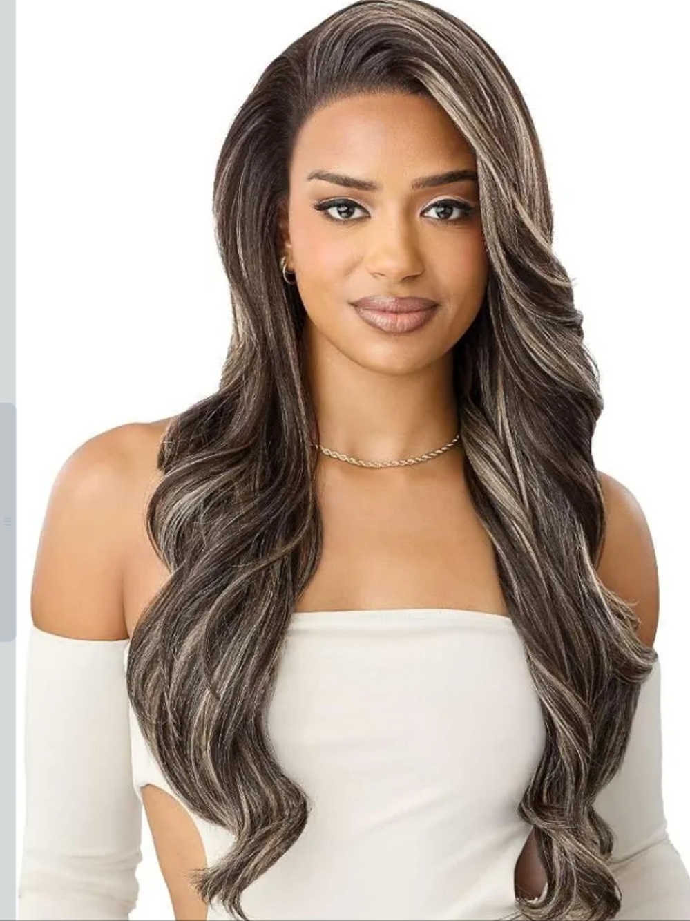 Outre Perfect PH15 Sugar Cookie Long Layered Brown Blonde Mix Wig W/Highlights